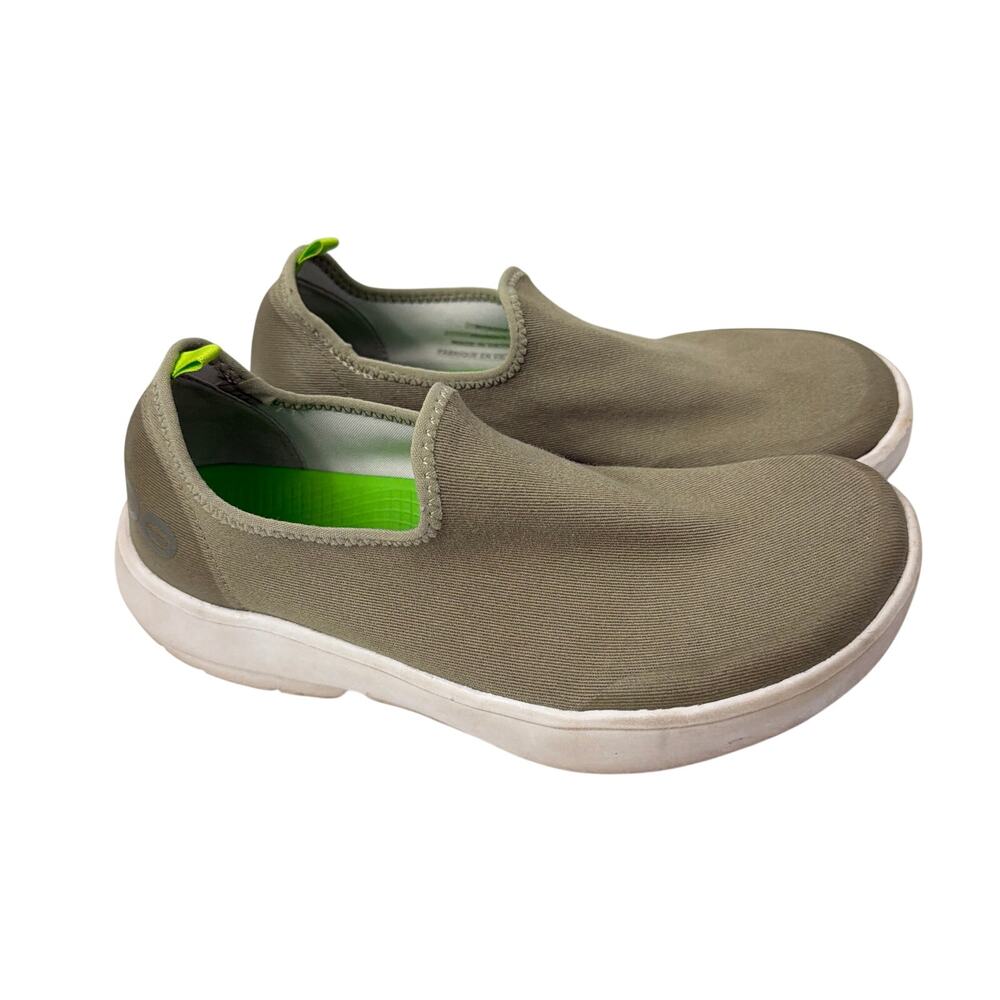 Oofos OOmg eeZee Low Shoes Womens Size 7 Olive Green Slip On Recovery Comfort
